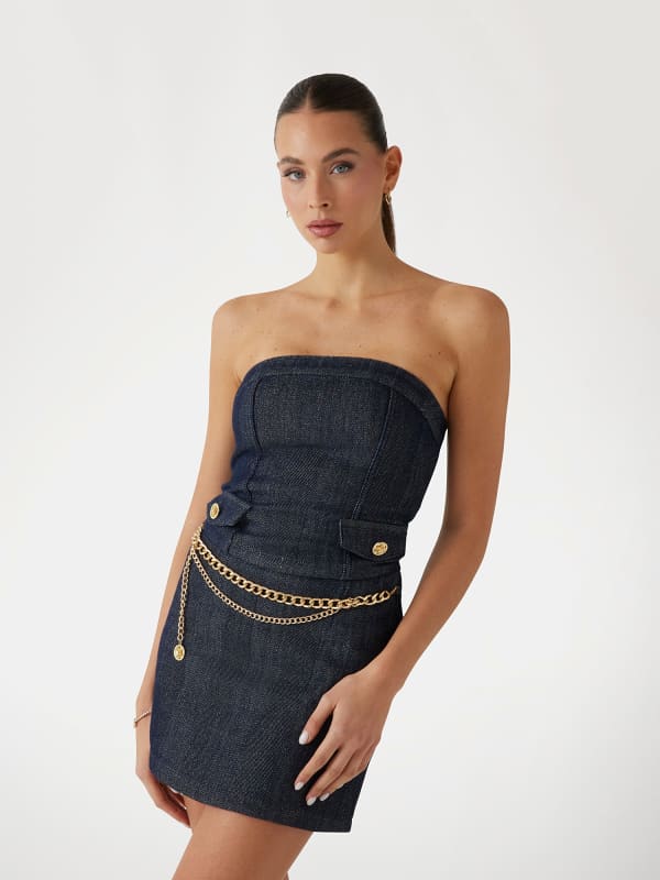 Bustier-Top Aus Denim