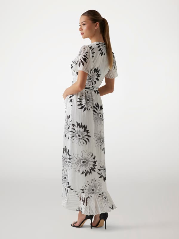  Guess Langes Bedrucktes Georgettekleid 