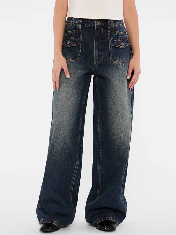 Wide Leg Jeans Zwei Taschen
