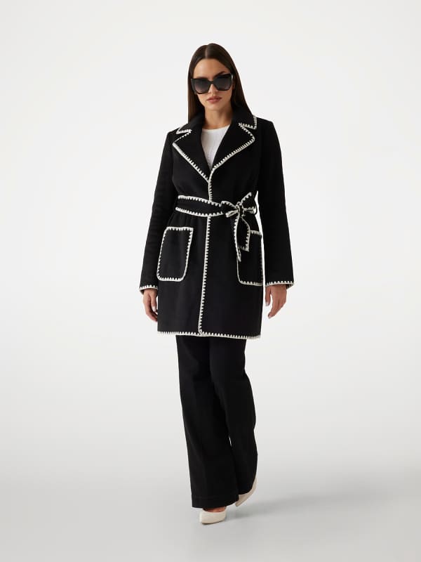 Robe-Mantel Wollmischgewebe