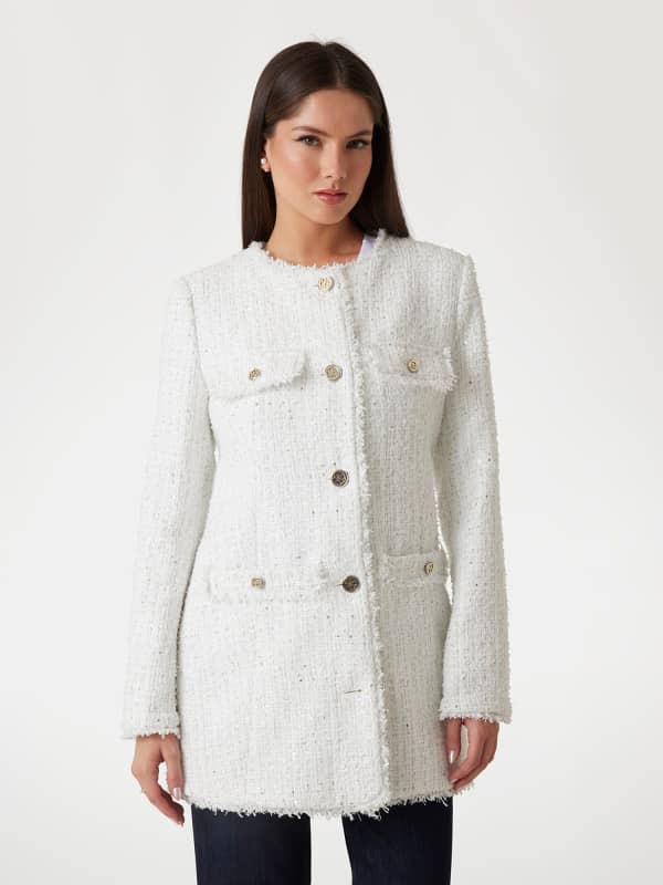 Tweed-Truckerjacke