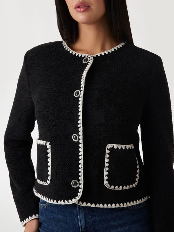  Guess Twill-jacke Mit Kontrastnähten 
