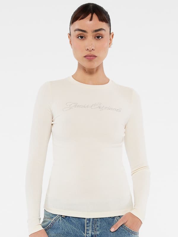 Shirt Langarm Strass