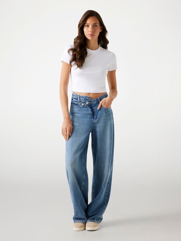 Mid Waist Wide Leg Jeans