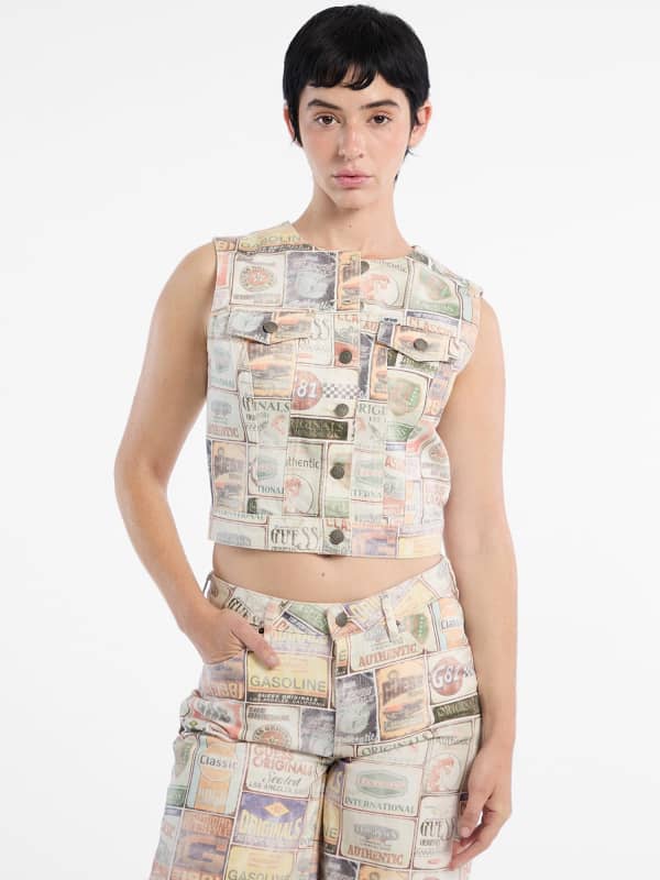 Jeanstop Allover-Print