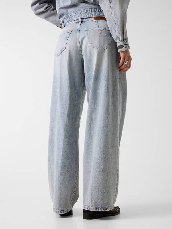  Guess G12 Plissierte Extra Weit Geschnittene Jeans 