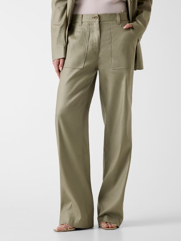 pantalones de carpintero de mezcla de lino