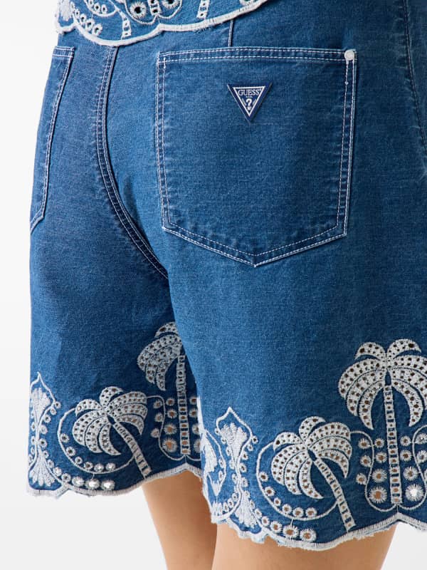  Guess Bestickte Denim-shorts 