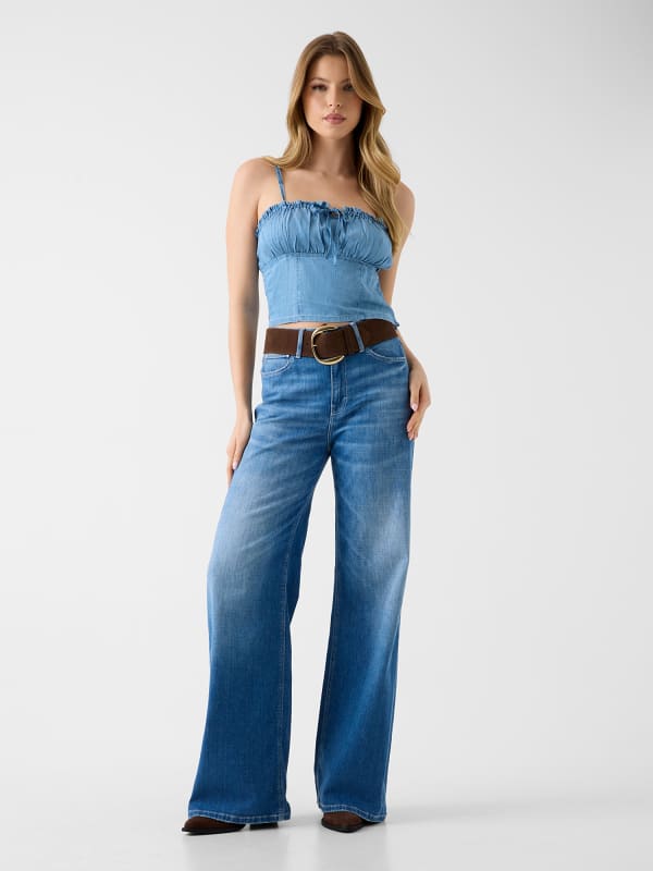  Guess Denim-crop-top 