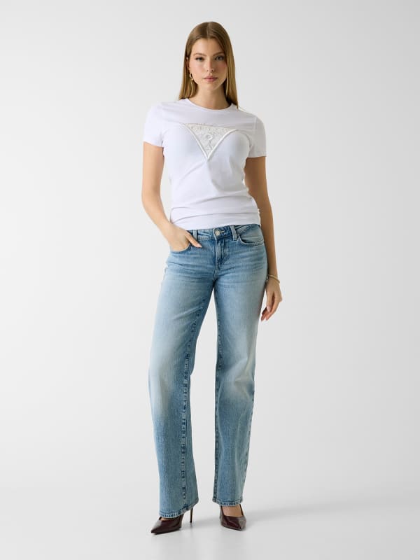  Guess Spitzen-dreieck-logo T-shirt 