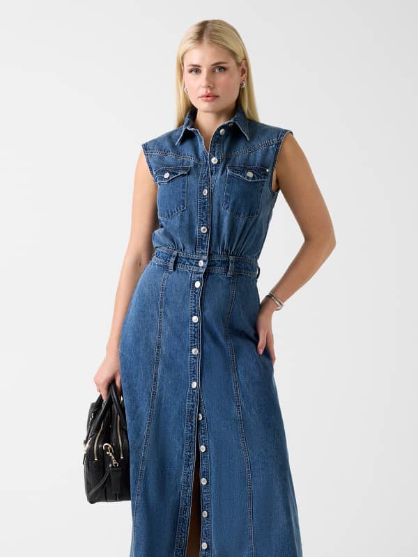  Guess Denim Maxi Dress 