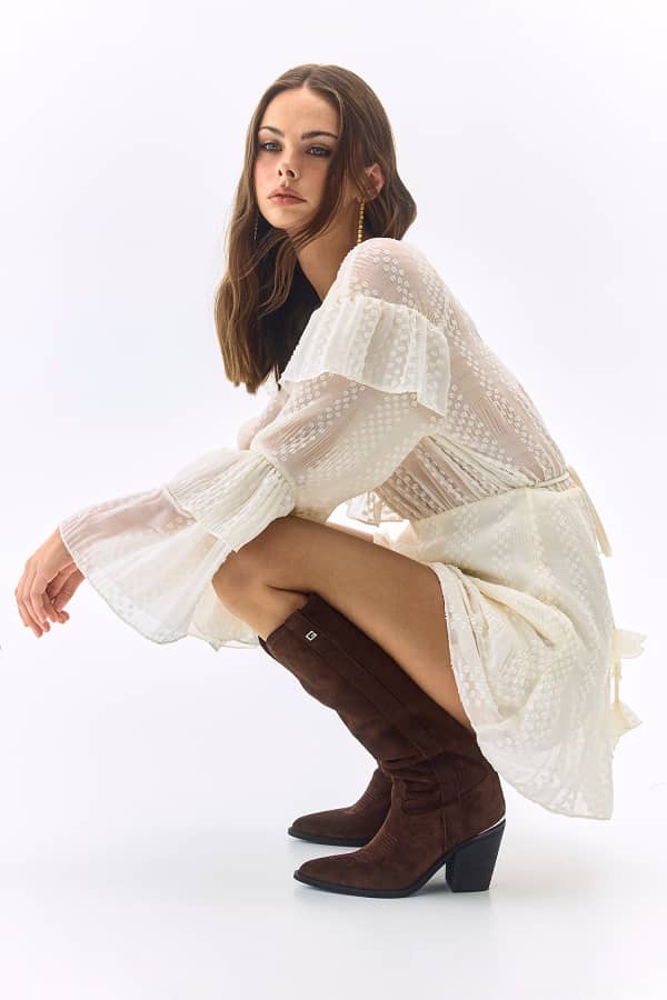 Guess Gerafft Dress Mit Gürtel 