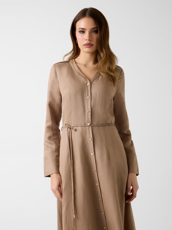  Guess Leinen-mix Maxikleid 