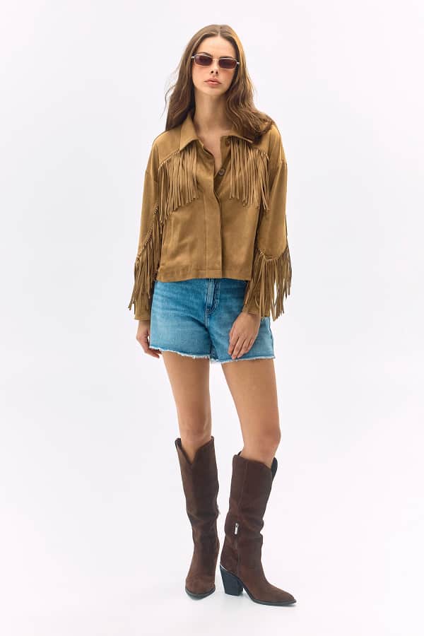  Guess Kurze Jacke Mit Fransen 