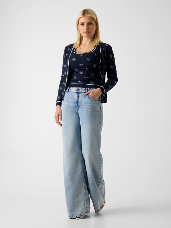  Guess 4g Logo Strass Cardigan 