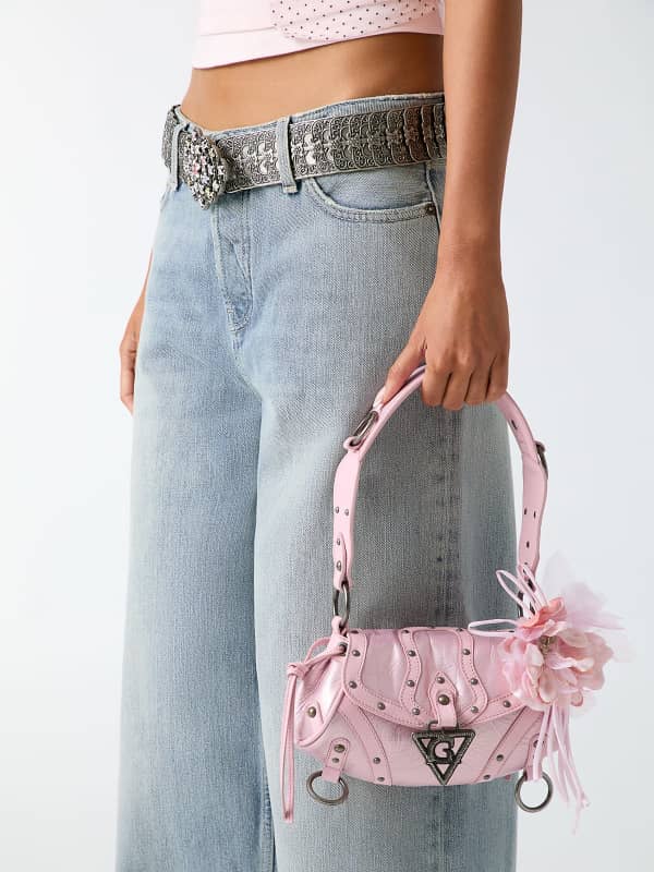  Guess Mini-schultertasche Aus Echtem Leder 