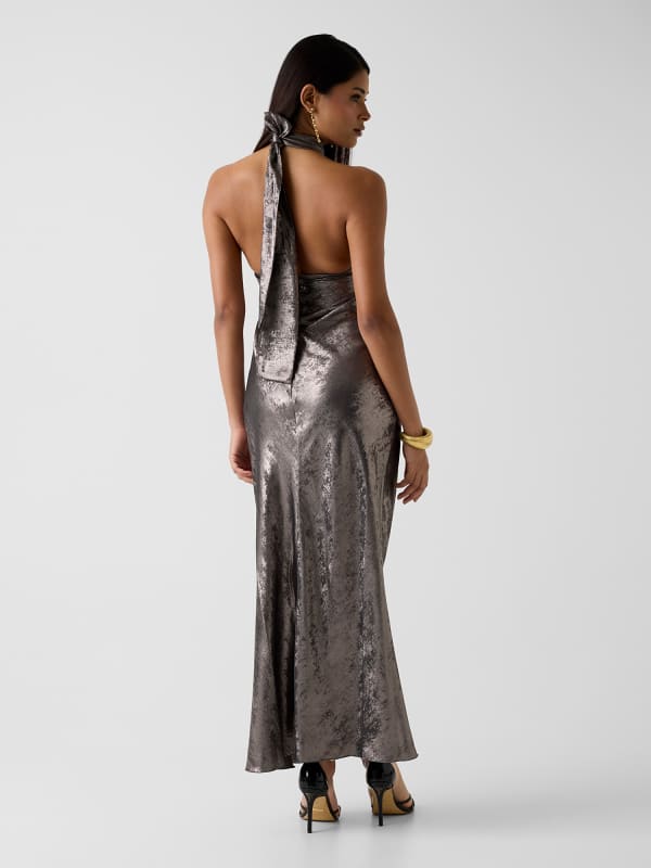  Guess Langes Kleid Mit Halterneck-ausschnitt 
