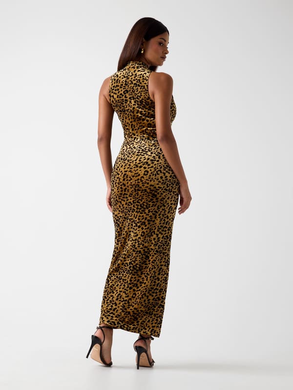  Guess Langes Kleid Mit Animal-print 