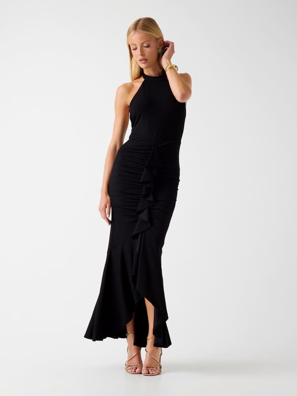 Ruffle Maxi Vestito