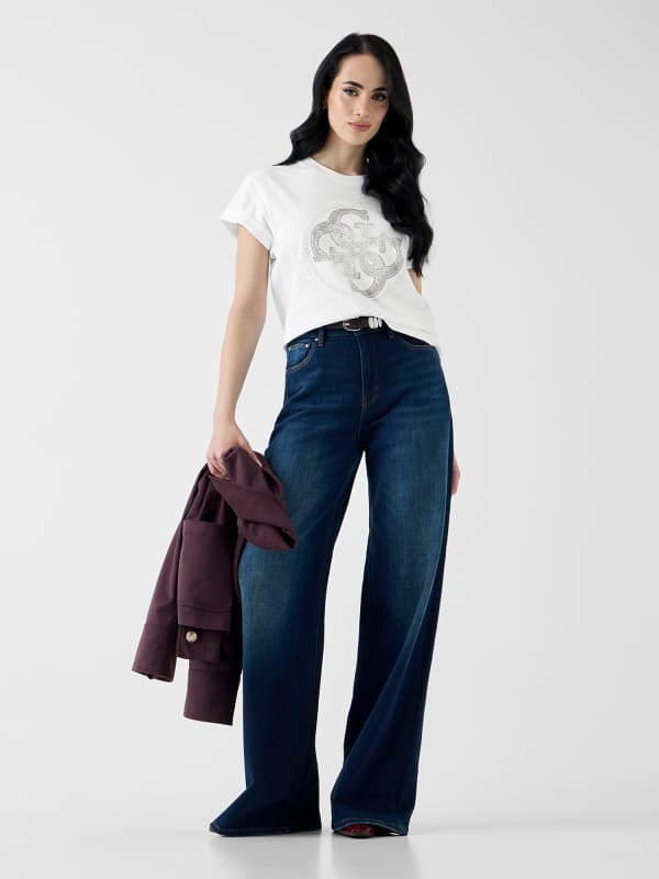  Guess T-shirt Mit Strass-logo 