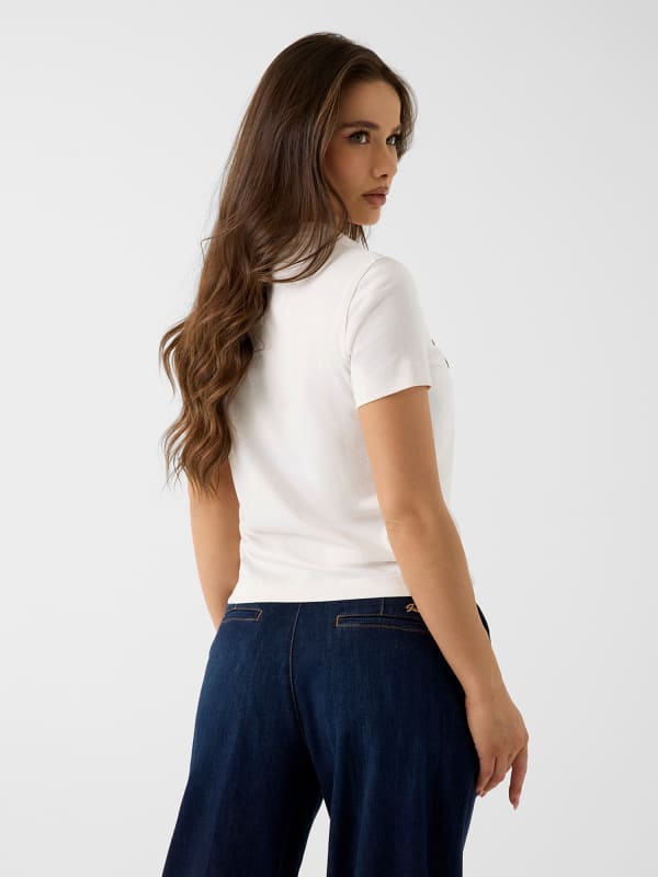  Guess T-shirt Mit Perlen-logo 
