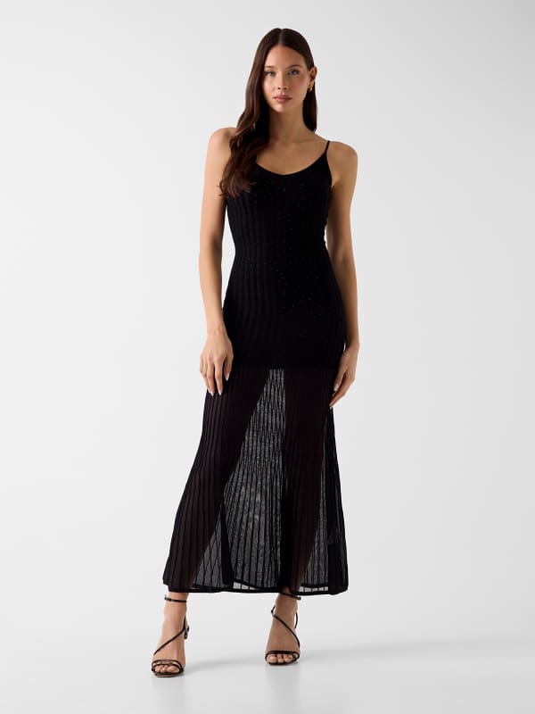  Guess Gerippt Lang Dress 