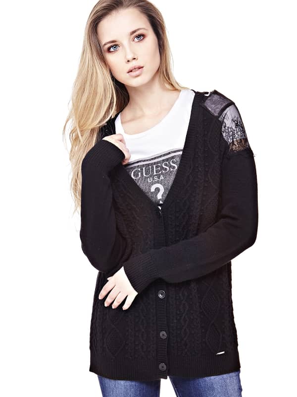 Cardigan Epaules Dentelle