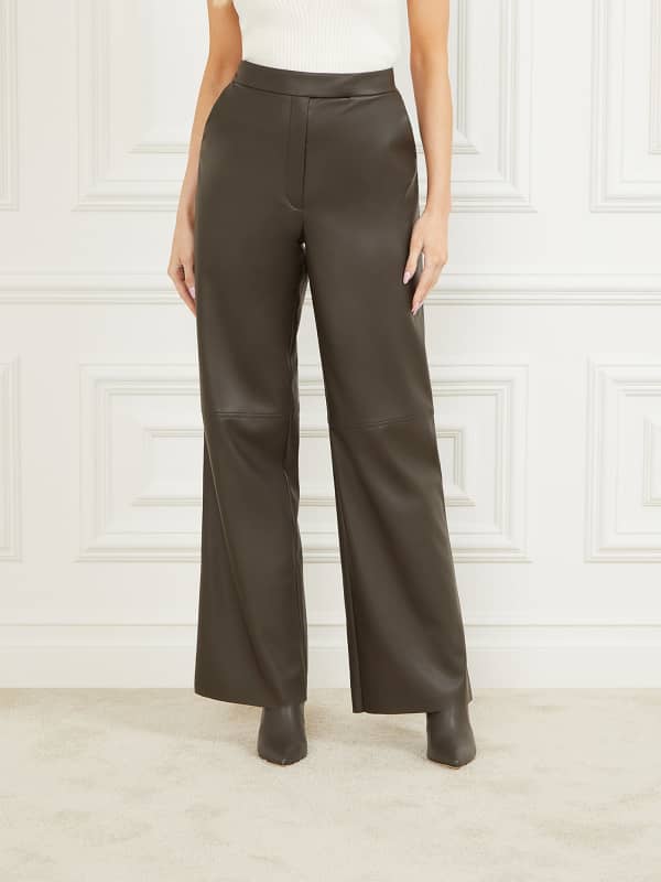 Guess Marciano Faux Leather Wide Leg Pant