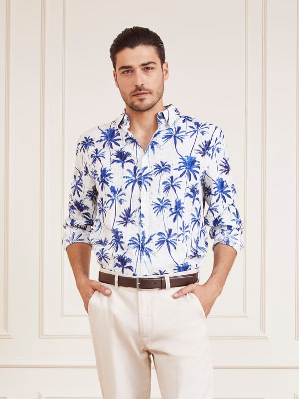 GUESS Camisa De Mezcla De Lino Marciano