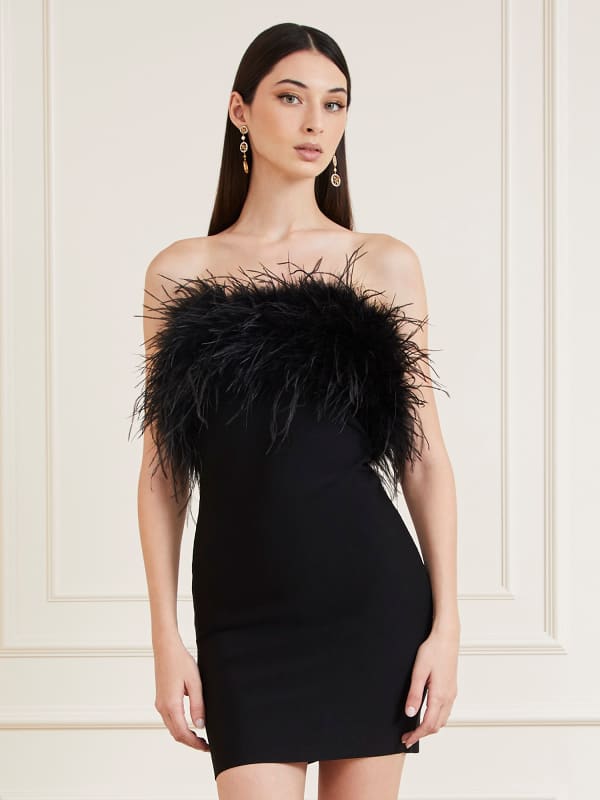 Guess Marciano Feathers Mini Dress