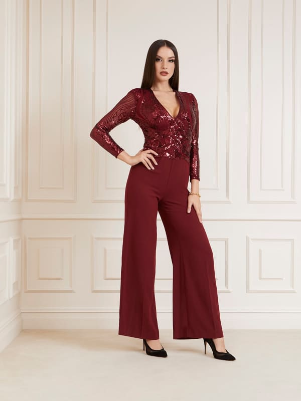 Marciano Pailletten-Jumpsuit Aus Satin