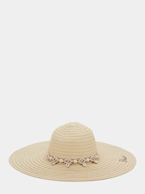 Guess Straw Hat With Logo Lettering