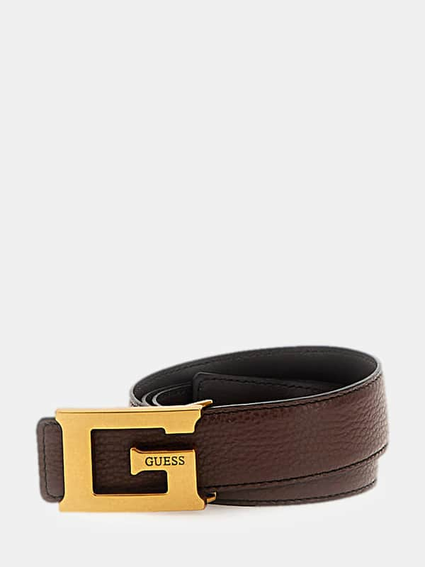 GUESS Ceinture G Status Cuir Véritable