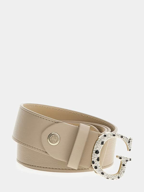 Guess Bejewelled-Buckle Belt