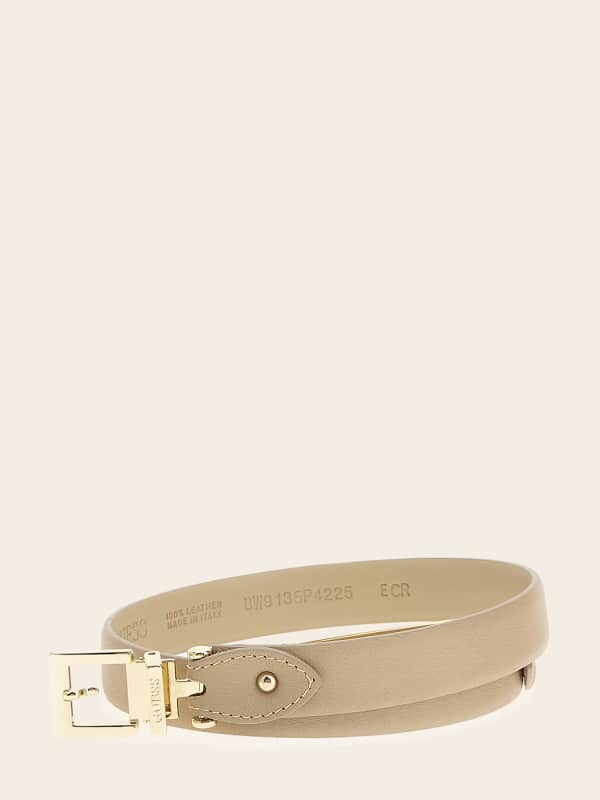 GUESS Ceinture Taille Haute Else Cuir Véritable