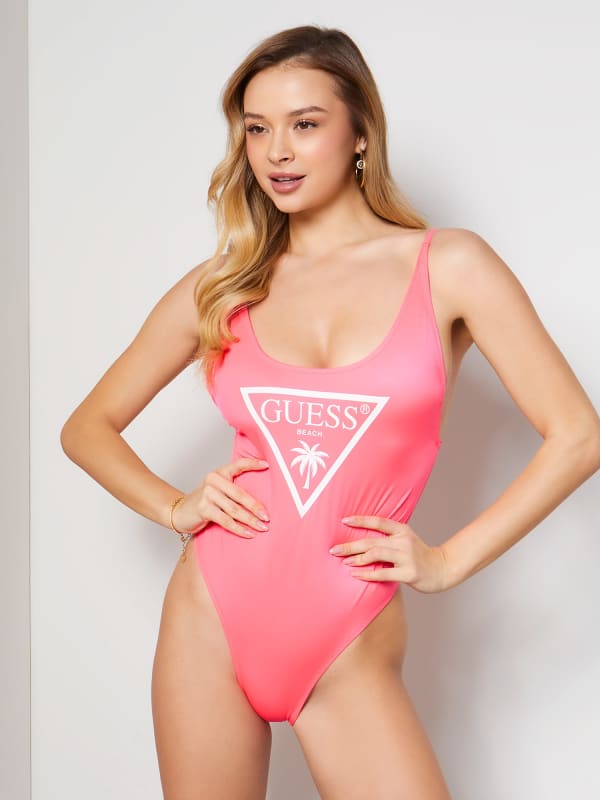 GUESS Maillot Une Pièce Logo Triangle Frontal