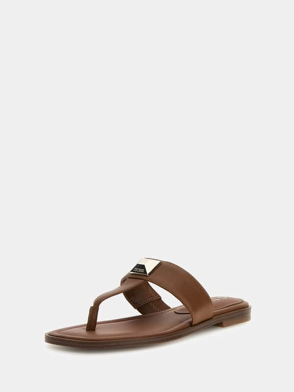 Guess Genuine Leather Raison Flip-Flops