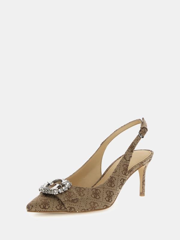 GUESS Slingback Branca 4G-Logo