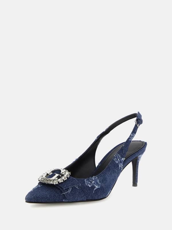 GUESS Zapato Destalonado Branca Denim