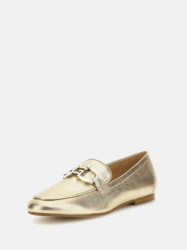 Guess Isaac Foiled Leather Loafers