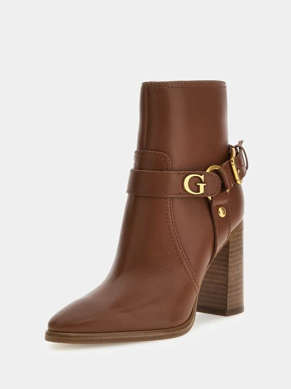 Guess Lanky Genuine Leather Ankle Boots