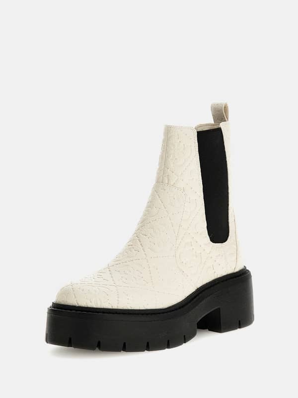 Guess Shuze Embossed 4G Logo Ankle Boots