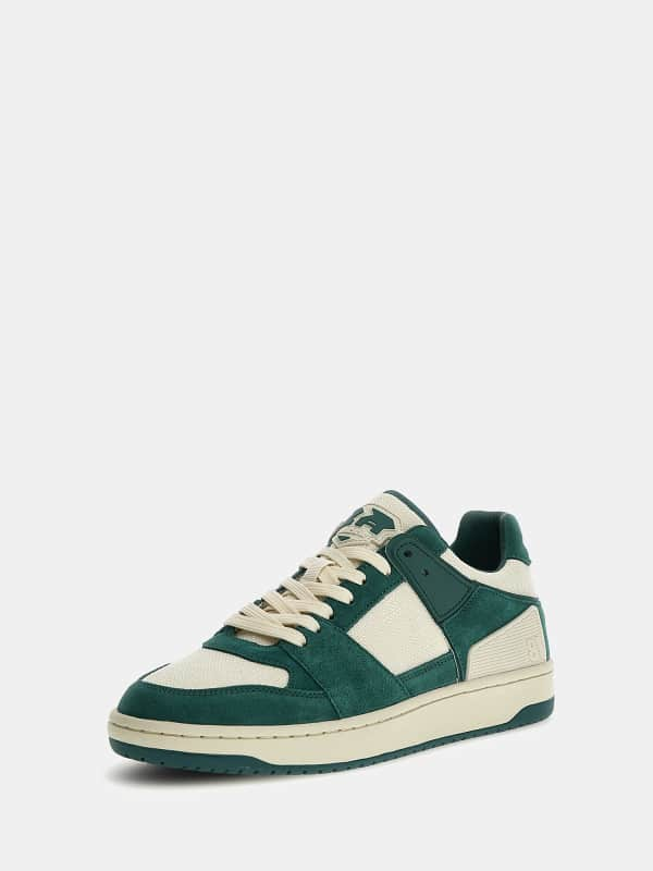 Guess Sava Low Mixed-Leather Sneakers