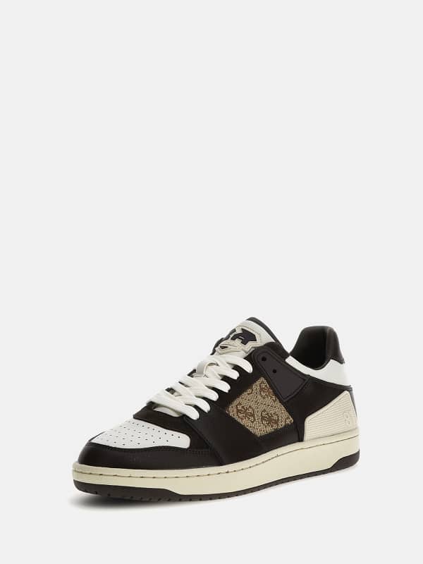 Guess Sava Low Mixed-Leather Sneakers