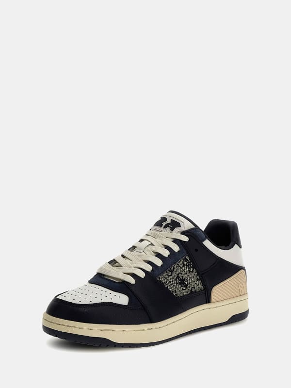 Guess Sava Low Mixed-Leather Sneakers