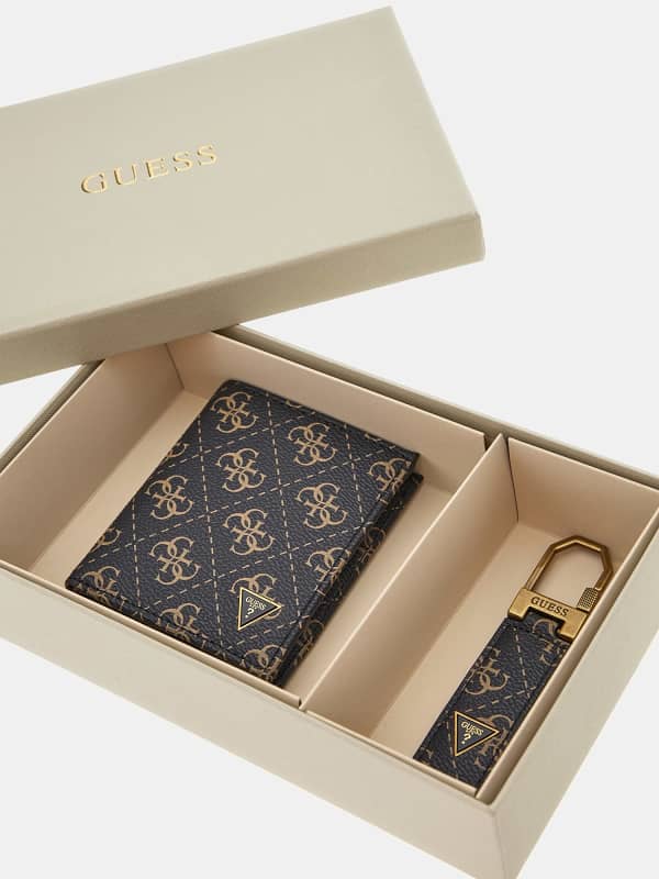 GUESS Set Van Portemonnee En Sleutelhanger Met 4G-Logo