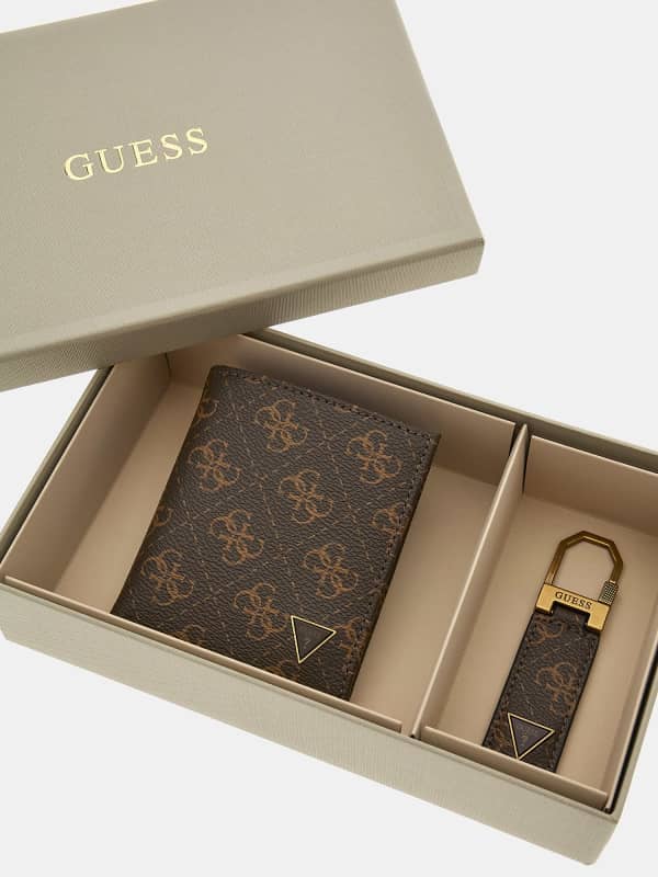 Guess 4G Logo Wallet And Keychain Set