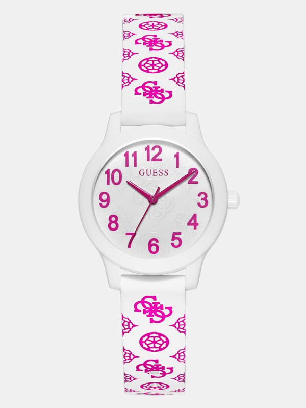 GUESS Analoog Horloge In Silicone Met 4G-Peony-Logo