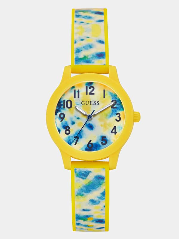 Guess Kids Tie-Dye Print Silicone Analogue Watch