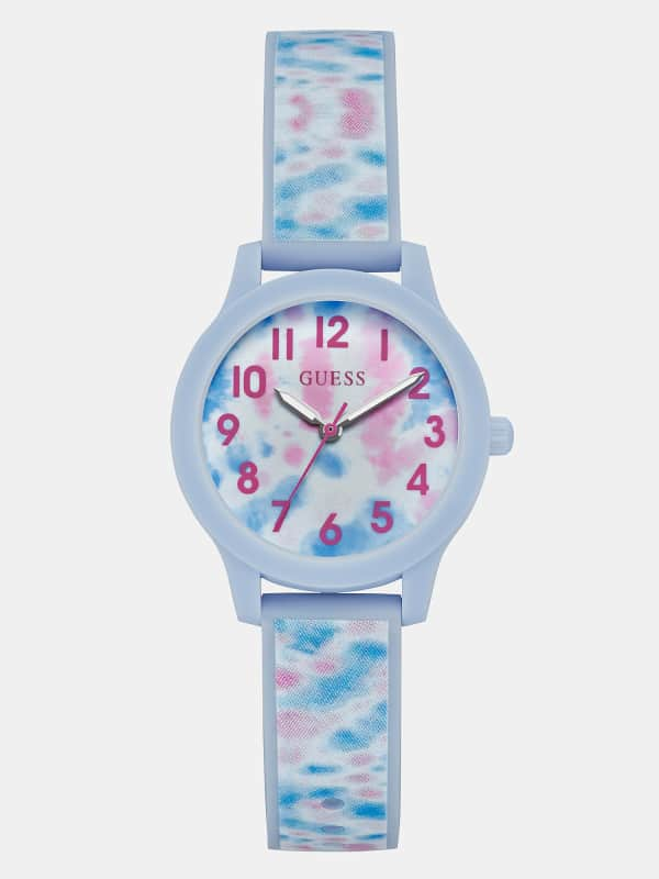 GUESS Montre Analogique En Silicone Imprimé Tie-Dye